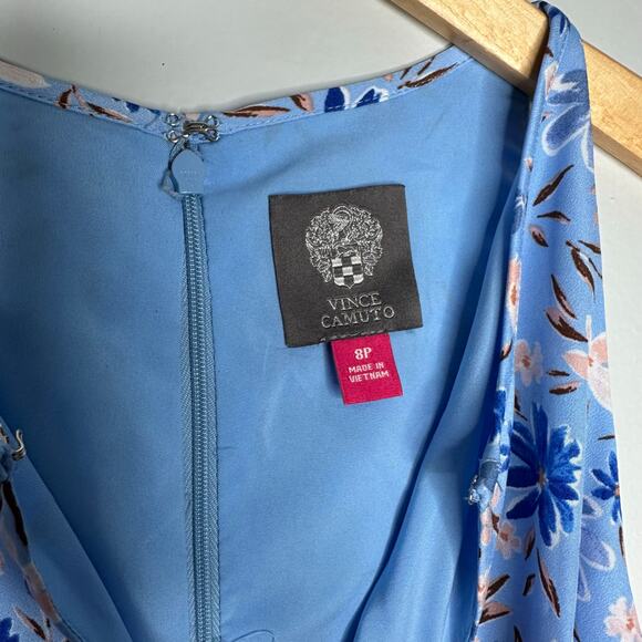 Vince Camuto Women’s Key-hole Color Blocked Floral Halter Dress Size 8P - Picture 5 of 11